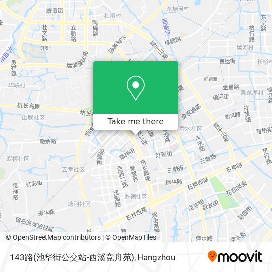 143路(池华街公交站-西溪竞舟苑) map