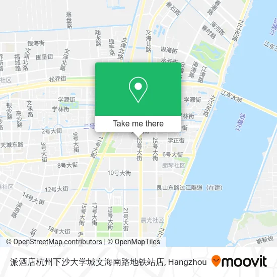派酒店杭州下沙大学城文海南路地铁站店 map