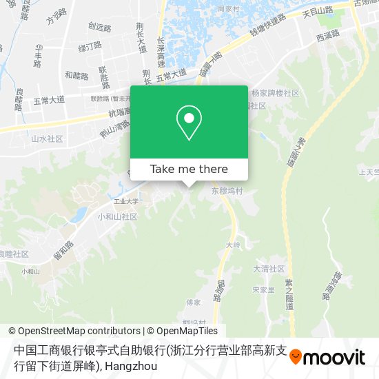 中国工商银行银亭式自助银行(浙江分行营业部高新支行留下街道屏峰) map