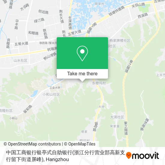 中国工商银行银亭式自助银行(浙江分行营业部高新支行留下街道屏峰) map