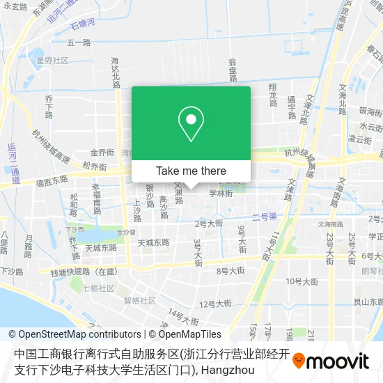 中国工商银行离行式自助服务区(浙江分行营业部经开支行下沙电子科技大学生活区门口) map
