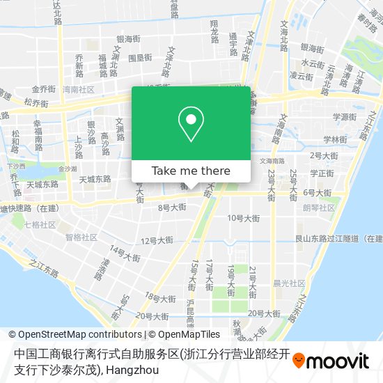 中国工商银行离行式自助服务区(浙江分行营业部经开支行下沙泰尔茂) map