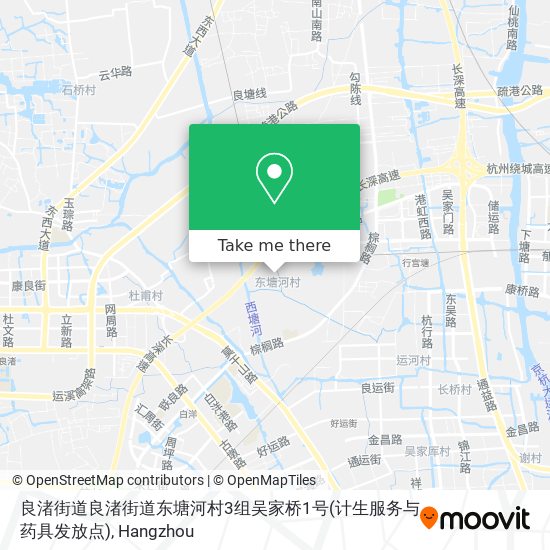 良渚街道良渚街道东塘河村3组吴家桥1号(计生服务与药具发放点) map
