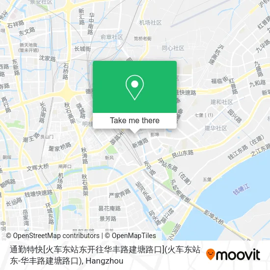 通勤特快[火车东站东开往华丰路建塘路口](火车东站东-华丰路建塘路口) map