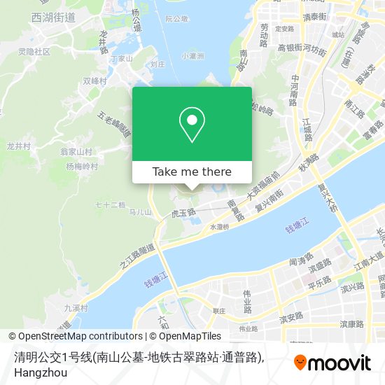 清明公交1号线(南山公墓-地铁古翠路站·通普路) map