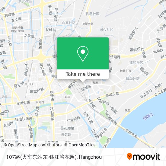 107路(火车东站东-钱江湾花园) map