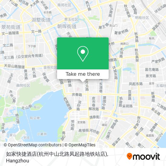 如家快捷酒店(杭州中山北路凤起路地铁站店) map