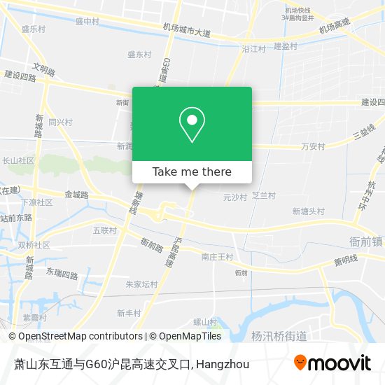 萧山东互通与G60沪昆高速交叉口 map
