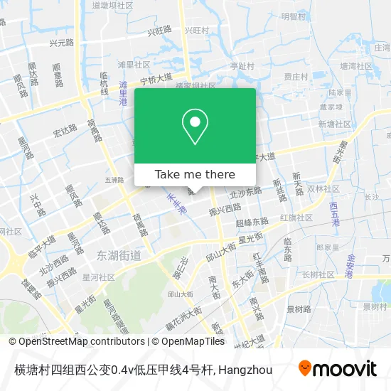 横塘村四组西公变0.4v低压甲线4号杆 map