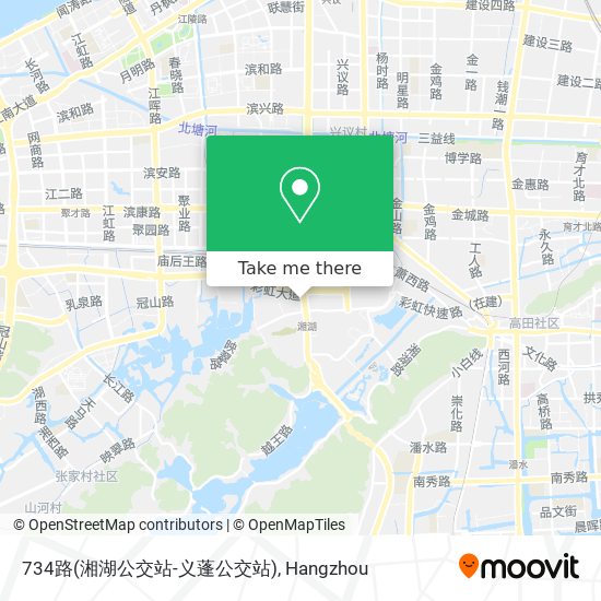 734路(湘湖公交站-义蓬公交站) map