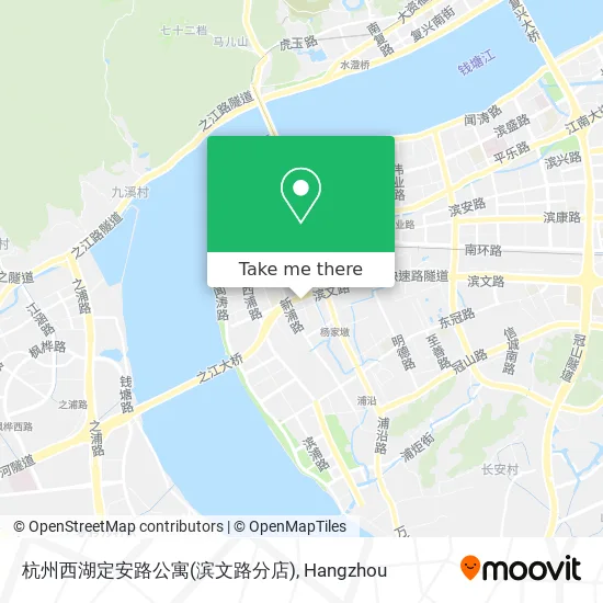 杭州西湖定安路公寓(滨文路分店) map