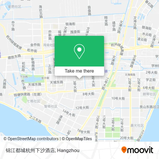 锦江都城杭州下沙酒店 map