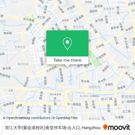 浙江大学(紫金港校区)食堂停车场-出入口 map