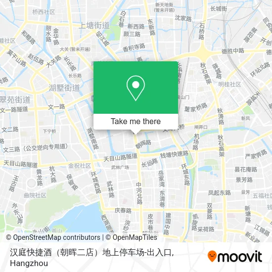 汉庭快捷酒（朝晖二店）地上停车场-出入口 map
