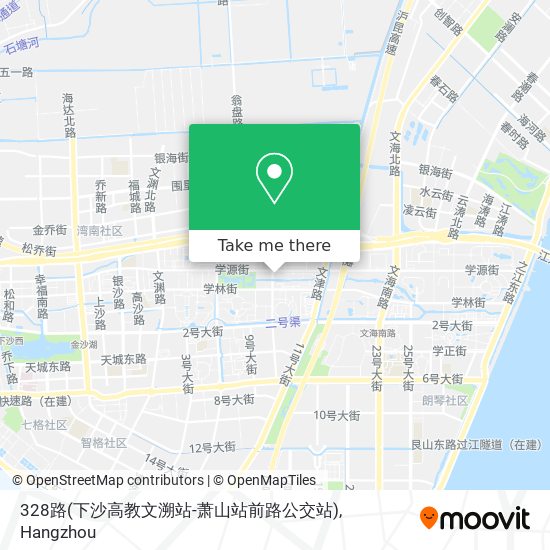 328路(下沙高教文溯站-萧山站前路公交站) map