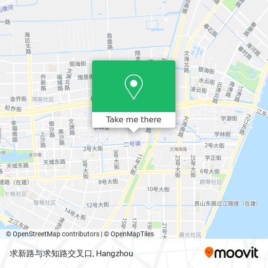 求新路与求知路交叉口 map