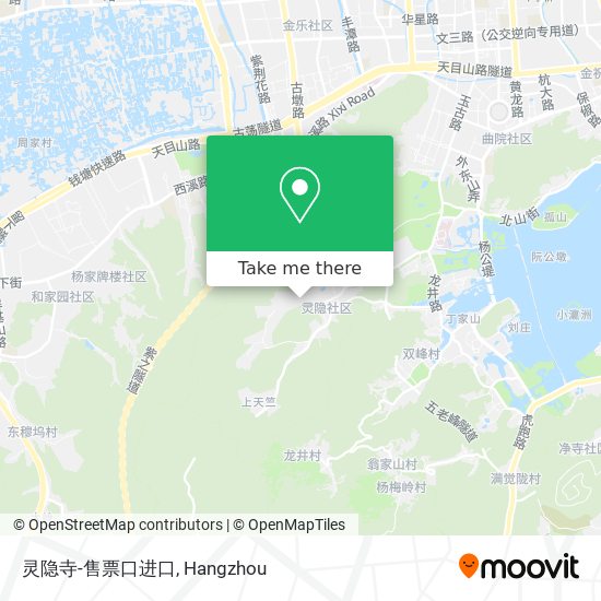 灵隐寺-售票口进口 map