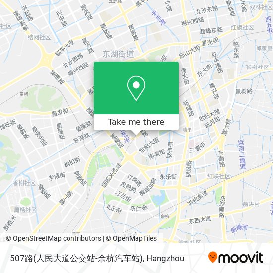 507路(人民大道公交站-余杭汽车站) map