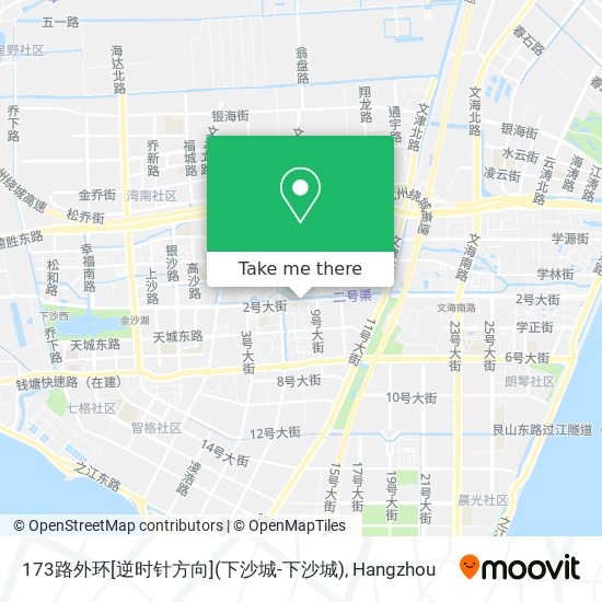 173路外环[逆时针方向](下沙城-下沙城) map