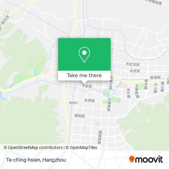 Te-ch’ing-hsien map