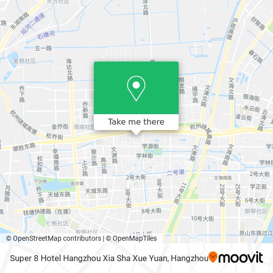 Super 8 Hotel Hangzhou Xia Sha Xue Yuan map