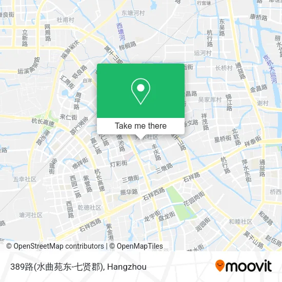 389路(水曲苑东-七贤郡) map