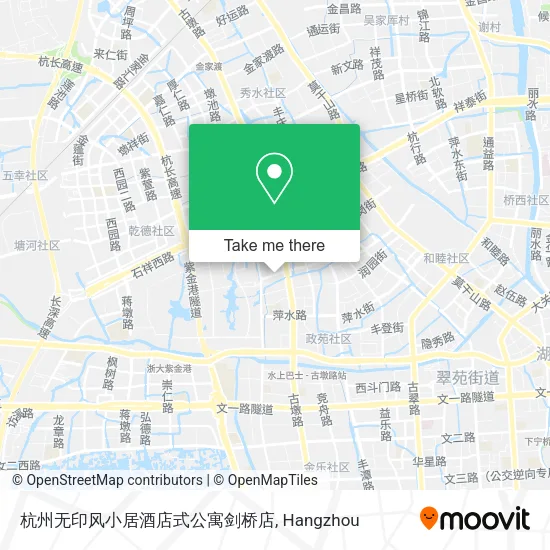 杭州无印风小居酒店式公寓剑桥店 map