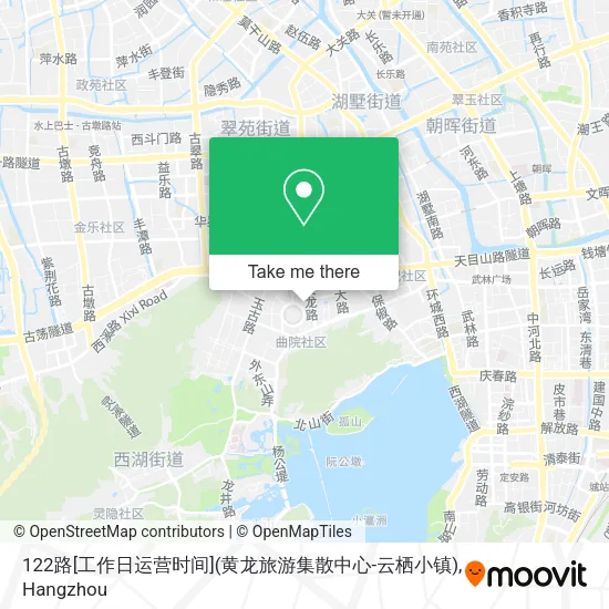 122路[工作日运营时间](黄龙旅游集散中心-云栖小镇) map