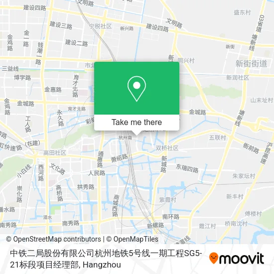 中铁二局股份有限公司杭州地铁5号线一期工程SG5-21标段项目经理部 map