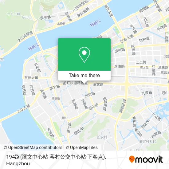 194路(滨文中心站-蒋村公交中心站·下客点) map
