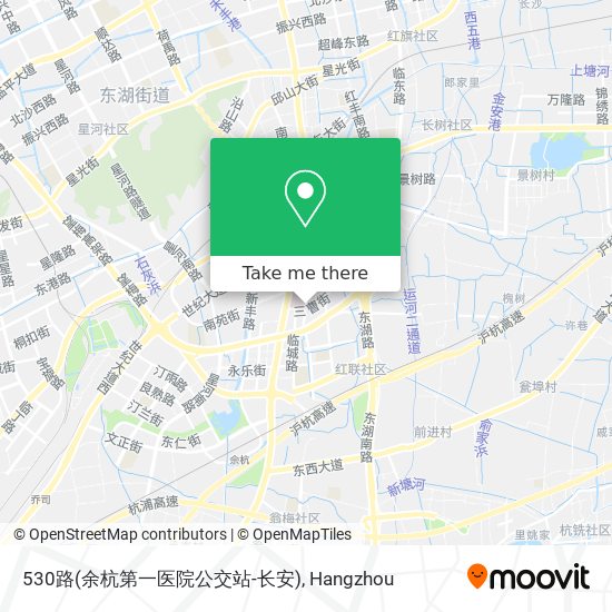530路(余杭第一医院公交站-长安) map
