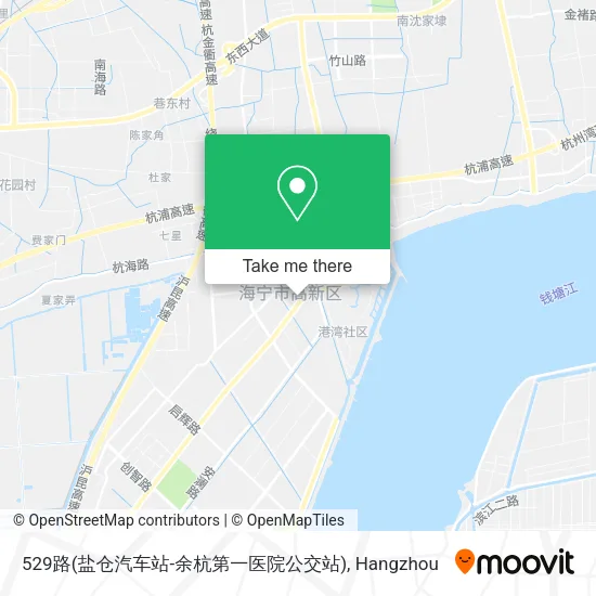 529路(盐仓汽车站-余杭第一医院公交站) map