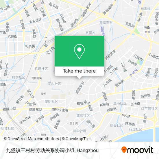 九堡镇三村村劳动关系协调小组 map