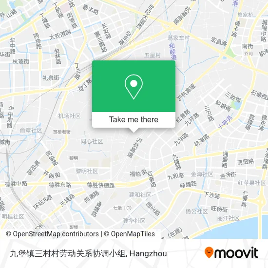 九堡镇三村村劳动关系协调小组 map