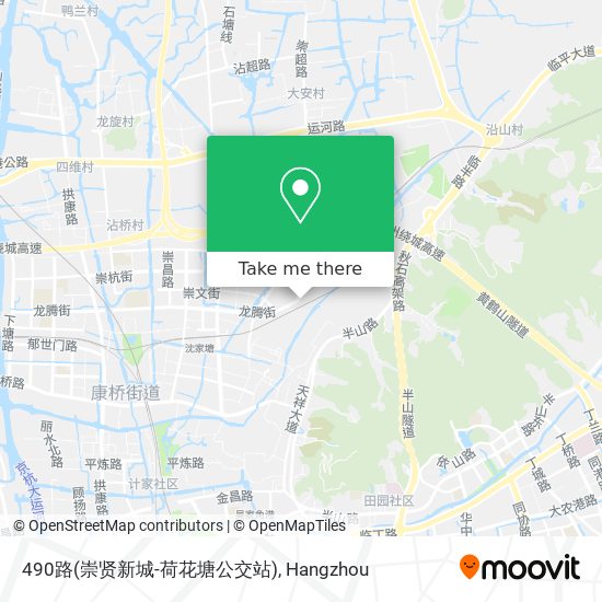 490路(崇贤新城-荷花塘公交站) map