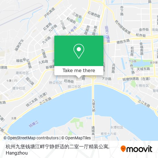杭州九堡钱塘江畔宁静舒适的二室一厅精装公寓 map