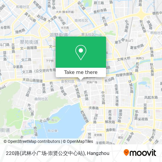 220路(武林小广场-崇贤公交中心站) map