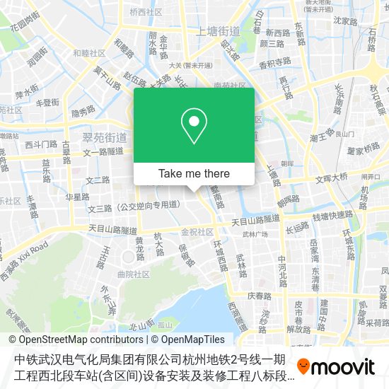 中铁武汉电气化局集团有限公司杭州地铁2号线一期工程西北段车站(含区间)设备安装及装修工程八标段项目经理部 map
