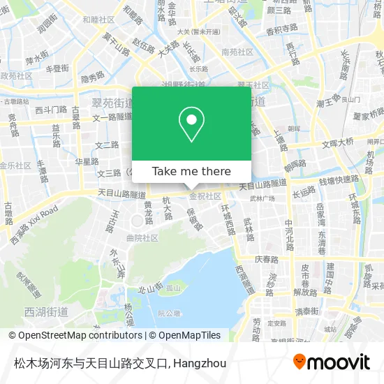 松木场河东与天目山路交叉口 map