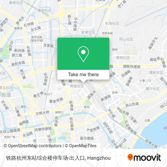 铁路杭州东站综合楼停车场-出入口 map