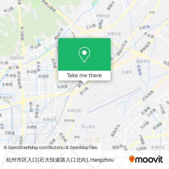 杭州市区入口(石大快速路入口北向) map