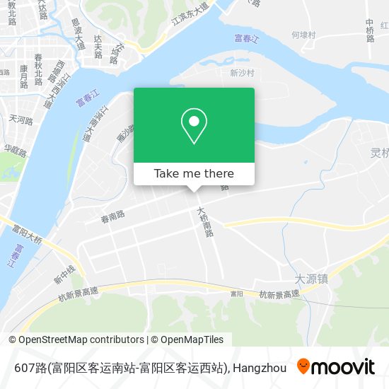 607路(富阳区客运南站-富阳区客运西站) map