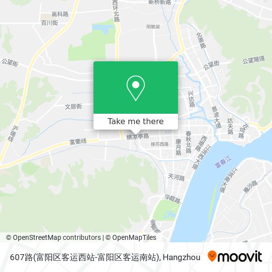 607路(富阳区客运西站-富阳区客运南站) map