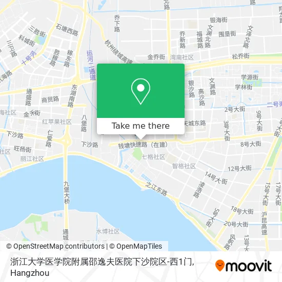 浙江大学医学院附属邵逸夫医院下沙院区-西1门 map