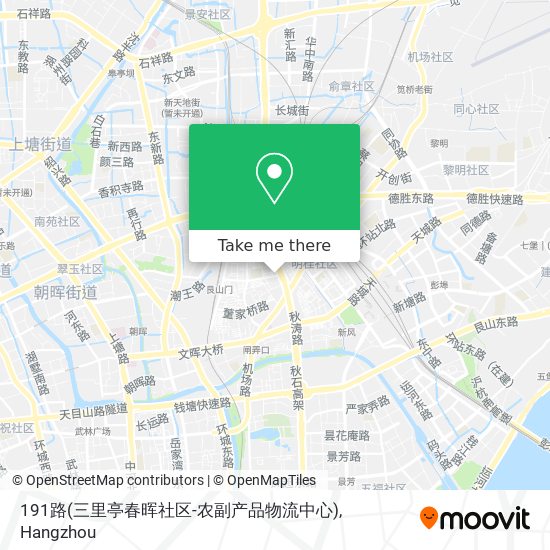 191路(三里亭春晖社区-农副产品物流中心) map