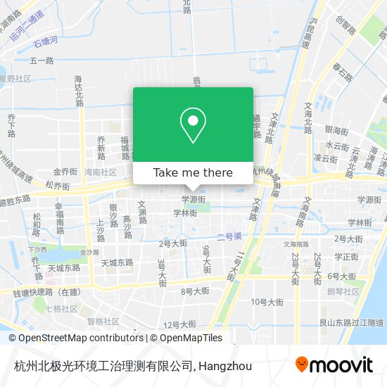 杭州北极光环境工治理测有限公司 map