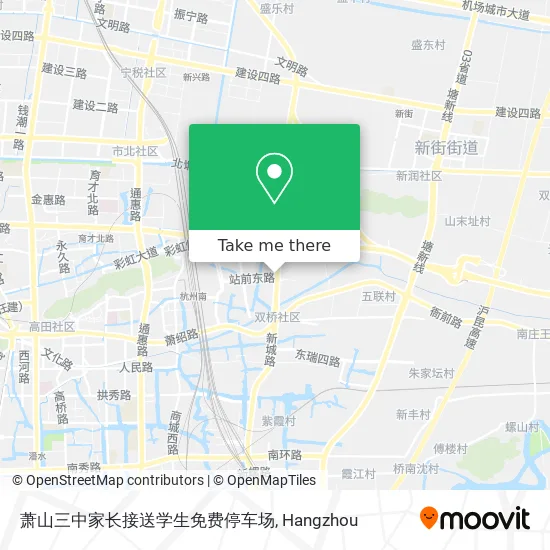 萧山三中家长接送学生免费停车场 map