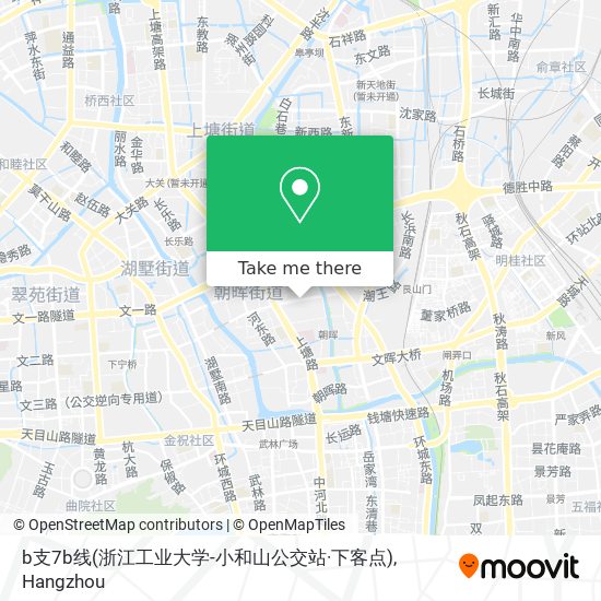 b支7b线(浙江工业大学-小和山公交站·下客点) map