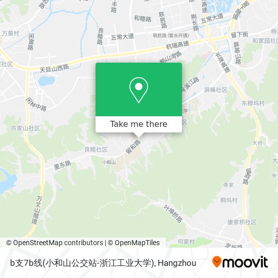 b支7b线(小和山公交站-浙江工业大学) map