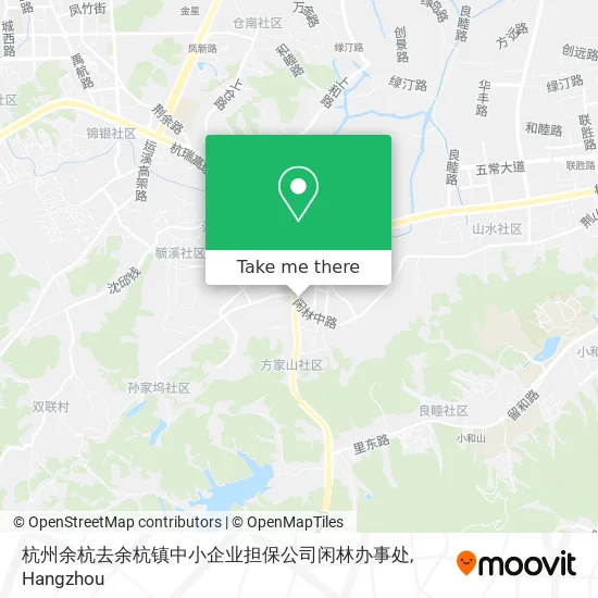 杭州余杭去余杭镇中小企业担保公司闲林办事处 map